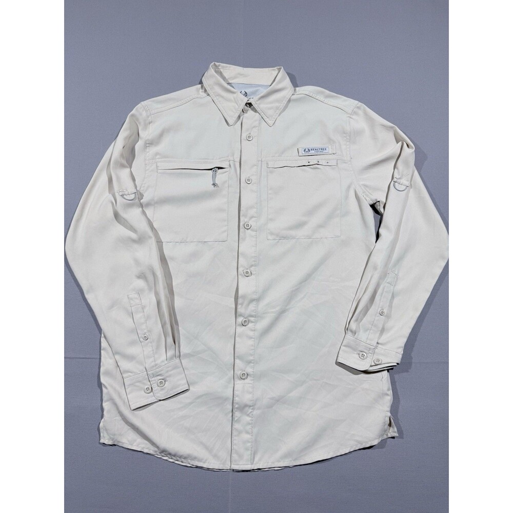 Realtree Fishing Long Sleeve Shirt Tan/Sahara Size Small Lightweight Breathable
